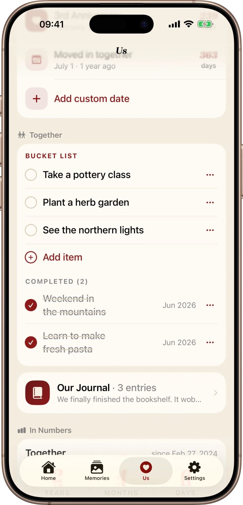 Shared bucket list