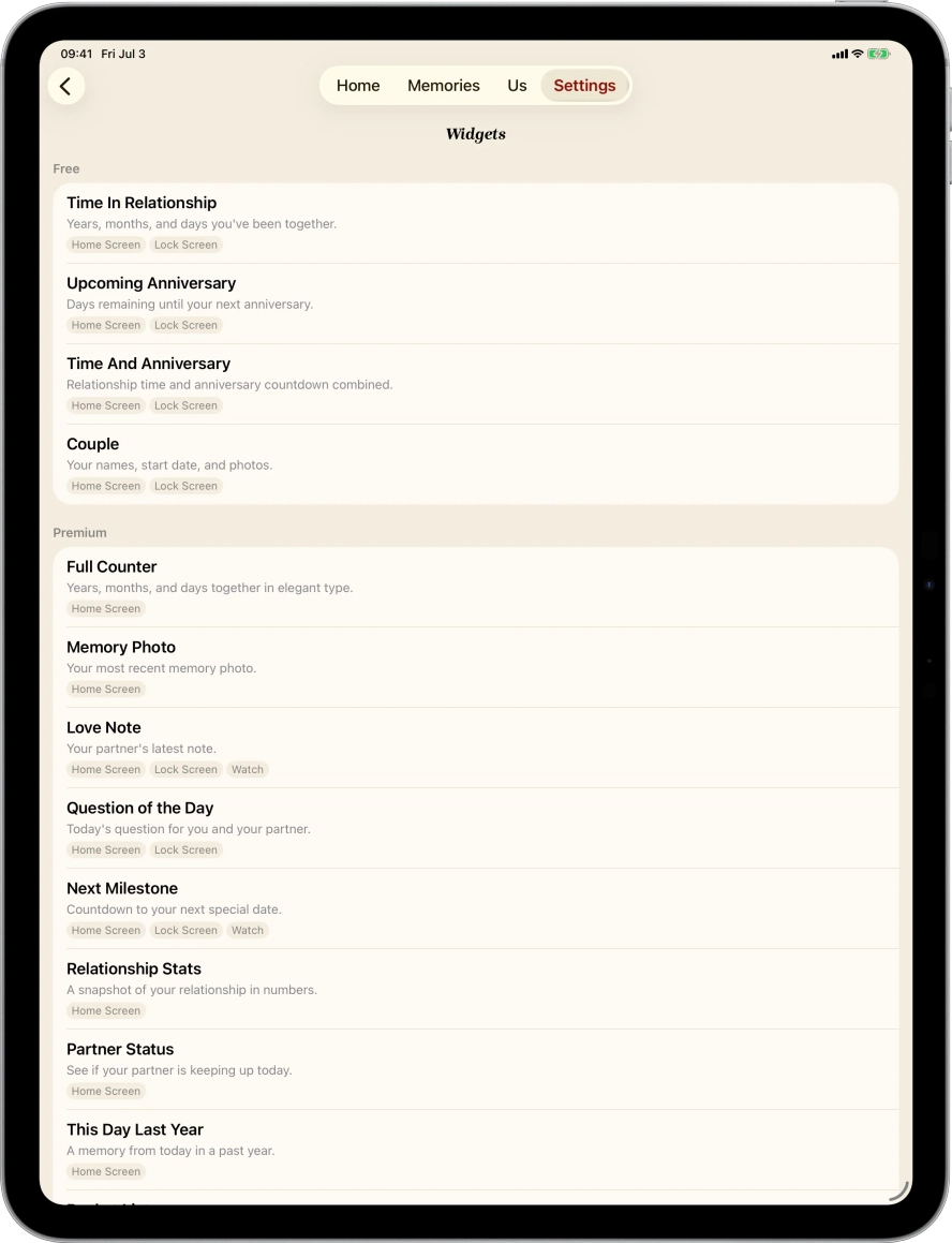 Widget gallery