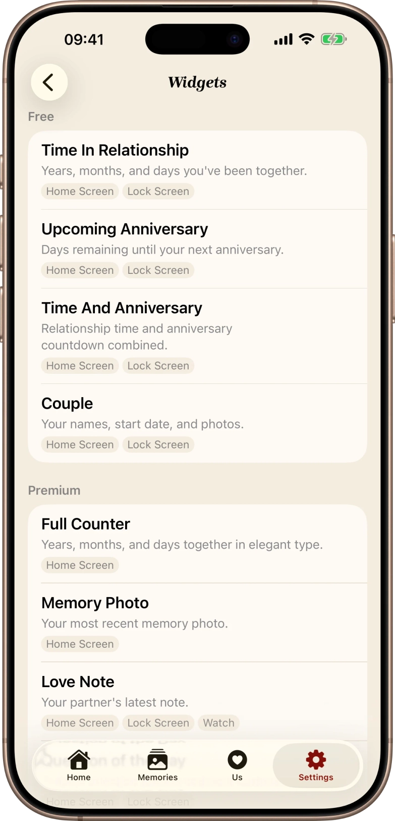 Widget gallery