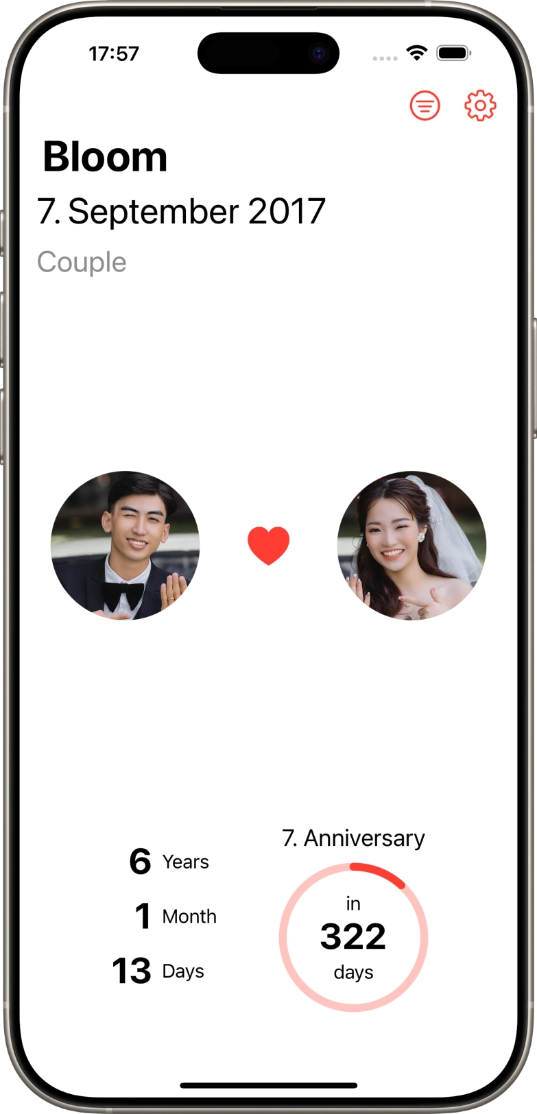 Screenshot of iphone app with dual image option